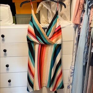 Express Multicolor Striped Mini Dress